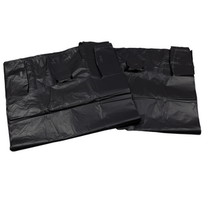 ASSUREPAK INC. - Black Unprinted HDPE T-Shirt Bags - 20"X10"X36" - 200 Bags - 22 microns - Black - 200HD201036