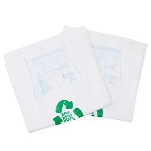 ASSUREPAK INC. - White Reusable/Eco-Friendly LDPE T-Shirt - 1/6 BBL 11.5"X6.5"X21" - 150 Bags - 101 Micron (4.0 mil) - White - WHLD40REC4MREU1221
