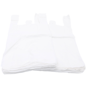 ASSUREPAK INC. - White Unprinted HDPE T-Shirt Bags - 1/6 BBL 11.5"X6"X21" - 1000 Bags - 13 microns - White - LOOP-WHITE