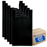ASSUREPAK INC. - Black Unprinted HDPE T-Shirt Bags - 20