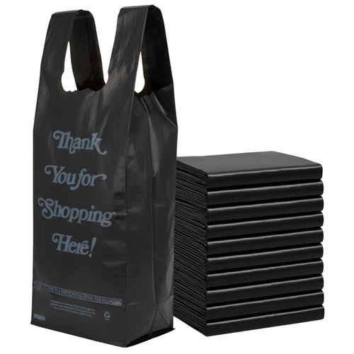 ASSUREPAK INC. - Black Printed HDPE Liquor T-Shirt Bags - 8