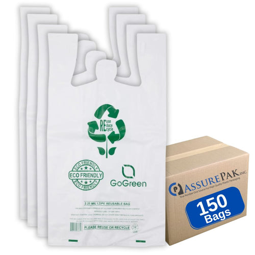 ASSUREPAK INC. - White Reusable/Eco-Friendly LDPE T-Shirt - 1/6 BBL 12