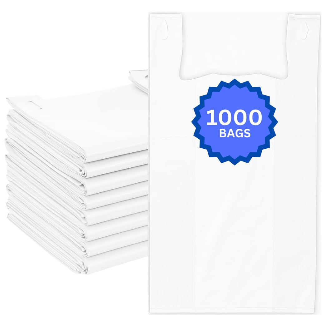 ASSUREPAK INC. - Easy Open - White Unprinted HDPE T-Shirt Bags - 1/6 BBL 11.5