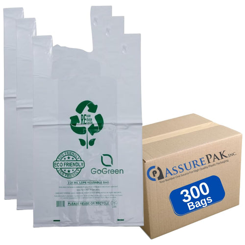 ASSUREPAK INC. - White Reusable/Eco-Friendly LDPE T-Shirt - 1/8 BBL (10
