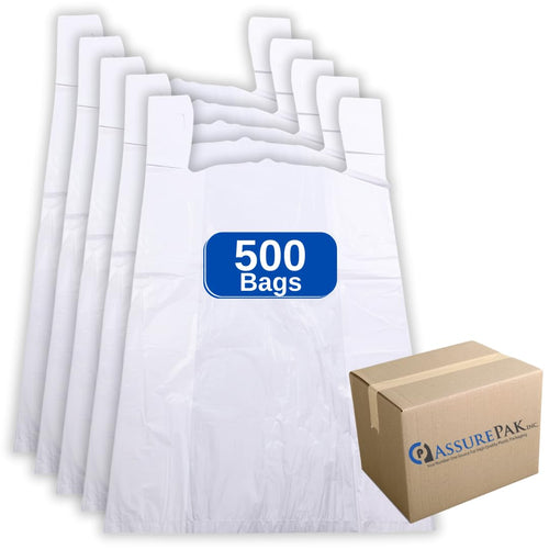ASSUREPAK INC. - White Unprinted HDPE T-Shirt Bags - 16