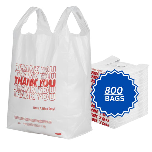 ASSUREPAK INC. - Easy Open - White 'Thank You' HDPE T-Shirt Bags - 1/6 BBL 11.5