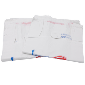 Easy Open - White Usa/American Flag Print HDPE T-Shirt Bags - 1/6 BBL 11.5"X6"X21" - 1000 Bags - 13 microns - White - USA13M100016-EO - AssurePak