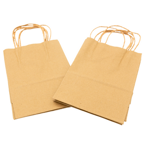 Paper Bags - Handle Bags - Kraft Color - Flat Handle 12"x7"x17" - 250 Bags - 74 LB Weight basis (110 GSM strong) Flat Handle. Packed in cases. - Kraft/Natural - 12717NKPAPFLATH - AssurePak