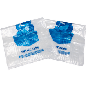 LDPE Ice Bags - 9"x18" - 1000 Bags - 1.25 mil - Clear - 5LBICELDWF - AssurePak