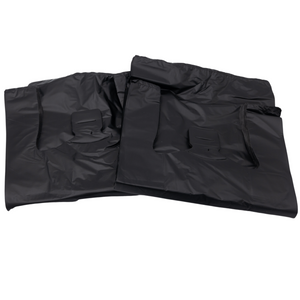 Black Unprinted HDPE T-Shirt Bags - 1/8 BBL 10"X5"X18" - 200 Bags - 30 microns - Black - BLK818EHD30M - AssurePak