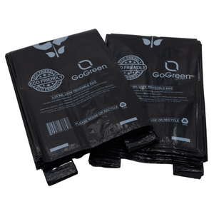 ASSUREPAK INC. - Black Reusable/Eco-Friendly LDPE T-Shirt - Single Bottle Bag 6"X4"X20" - 400 Bags - 57 Micron (2.25 mil) - Black - BLKLD40REC225REUSE6420