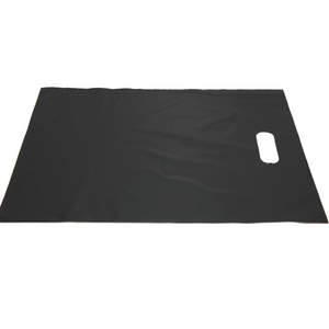 LDPE Die Cut Merchandies Bags - 12"x15" - 500 Bags - 1.5 mil - Black - 1215DCBLACK - AssurePak