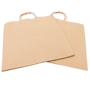Paper Bags - Handle Bags - Kraft Color - 13"x7"x13" - 250 Bags - 74 LB Weight basis (110 GSM strong) Twisted Handle - Kraft/Natural - 13713NKPAPTHDL - AssurePak