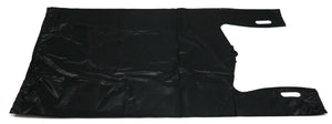 Easy Open - Black Unprinted HDPE T-Shirt Bags - 1/6 BBL 11.5"X6"X21" - 350 Bags - 22 microns - Black - 200HD25-EO - AssurePak