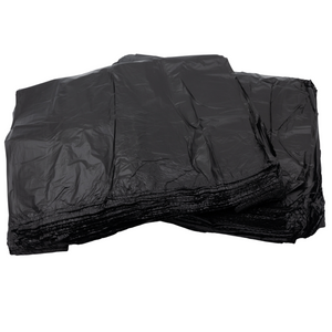 Easy Open - Black Unprinted HDPE T-Shirt Bags - 1/6 BBL 11.5"X6"X21" - 500 Bags - 17 microns - Black - 20020-EO - AssurePak