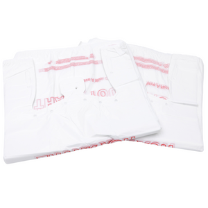 Easy Open - White 'Thank You' HDPE T-Shirt Bags - 1/6 BBL 11.5"X6"X21" - 1000 Bags - 15 microns - White - 10010-EO - AssurePak