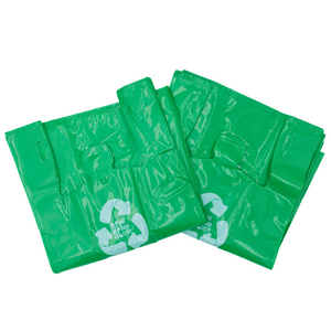 Green Reusable/Eco-Friendly LDPE T-Shirt - Jumbo 17"x8"x29" - 100 Bags - 57 Micron (2.25 mil) - Green - GRNLD40REC225REUSE1729 - AssurePak