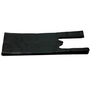 ASSUREPAK INC. - Black Unprinted HDPE T-Shirt Bags - 4"x3"x10" - 2000 Bags - 12 microns - Black - BLK4310TB