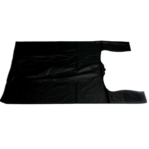 ASSUREPAK INC. - Black Unprinted HDPE T-Shirt Bags - 17"X8"X29" - 400 Bags - 18 microns - Black - 20050
