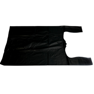 Black Unprinted HDPE T-Shirt Bags - 17"X8"X29" - 400 Bags - 18 microns - Black - 20050 - AssurePak