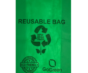 Green PP Non Woven Reusable Bags - Jumbo 16"x8"x30" - 100 Bags - 45 GSM - Green - 16830GRNPPNWRB45 - AssurePak