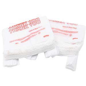 ASSUREPAK INC. - White 'Thank You' HDPE T-Shirt Bags - 1/12 BBL 7"X3.5"X13" - 1000 Bags - 13 microns - White - 10030