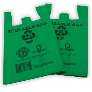 ASSUREPAK INC. - Green PP Non Woven Reusable Bags - 1/6 BBL 12"X7"X22" - 100 Bags - 45 GSM - Green - 12722GRNPPNWRB45