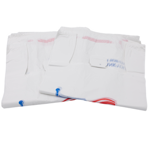 Easy Open - White Film HDPE T-Shirt Bags - 1/6 BBL 11.5"X6"X21" - 500 Bags - 18 microns - White - USA18M50016-EO - AssurePak