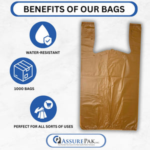 ASSUREPAK Super Jumbo Heavy Duty Blank T-Shirt Bags 20" X 10" X 36" 200