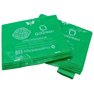 Green Reusable/Eco-Friendly LDPE T-Shirt - 1/6 BBL 12"X7"X22" - 150 Bags - 57 Micron (2.25 mil) - Green - GRNLD40REC225REU12722 - AssurePak