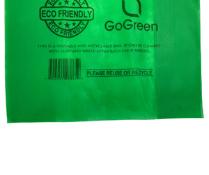 Green PP Non Woven Reusable Bags - Jumbo 16"x8"x30" - 100 Bags - 45 GSM - Green - 16830GRNPPNWRB45 - AssurePak