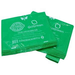 Green Reusable/Eco-Friendly LDPE T-Shirt - 1/6 BBL 11.5"X6.5"X21" - 200 Bags - 57 Micron (2.25 mil) - Green - GRNLD40REC225REU1221 - AssurePak