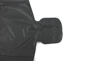 Black Unprinted HDPE T-Shirt Bags - 1/6 BBL 11.5"X6"X21" - 350 Bags - 22 microns - Black - 200HD25 - AssurePak