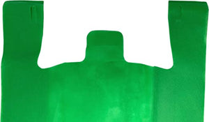 Green PP Non Woven Reusable Bags - 1/6 BBL 12"X7"X22" - 100 Bags - 40 GSM - Green - 12722GRNPPNWRB40 - AssurePak