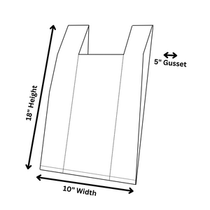 ASSUREPAK INC. - Black Reusable/Eco-Friendly LDPE T-Shirt - 1/8 BBL (10"X5"X18") - 300 Bags - 57 Micron (2.25 mil) - Black - BLKLD40REC225REUSE10518