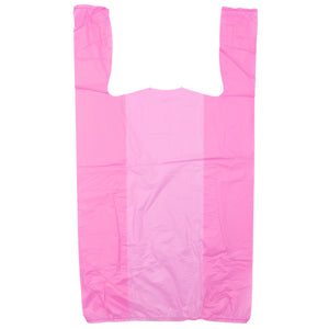 ASSUREPAK INC. - Colored Unprinted HDPE T-Shirt Bags - 1/6 BBL 11.5"X6"X21" - 1000 Bags - 13 microns - Pink - LOOP-PINK