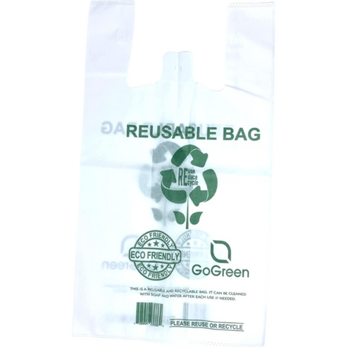 White PP Non Woven Reusable Bags - 1/6 BBL 13