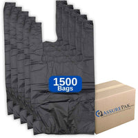 ASSUREPAK INC. - Black Unprinted HDPE T-Shirt Bags - 1/10 BBL 8