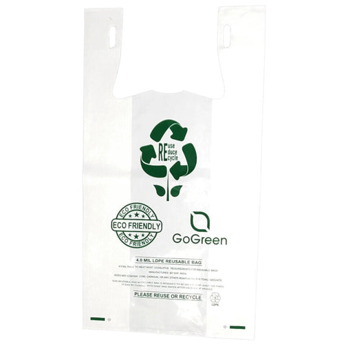 ASSUREPAK INC. - White Reusable/Eco-Friendly LDPE T-Shirt - 1/6 BBL 11.5