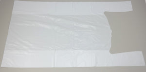 White Unprinted HDPE T-Shirt Bags - 17"X8"X29" - 500 Bags - 18 microns - White - 10050 - AssurePak