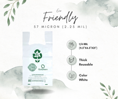 ASSUREPAK INC. - White Reusable/Eco-Friendly LDPE T-Shirt - 1/6 BBL 11.5