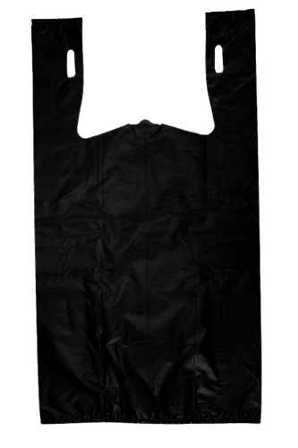 Black Unprinted HDPE T-Shirt Bags - 1/5 BBL 13