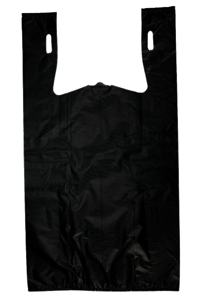 Black Unprinted HDPE T-Shirt Bags - 1/5 BBL 13