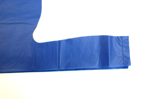 Colored Unprinted HDPE T-Shirt Bags - 18"x7"x32" - 400 Bags - 19 microns - Blue - BPGW18732 - AssurePak