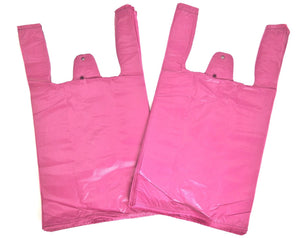 ASSUREPAK INC. - Colored Unprinted HDPE T-Shirt Bags - 1/10 BBL 8"X4"X15" - 1500 Bags - 14 microns - Burgandy - BURG8415110BBL