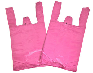 Colored Unprinted HDPE T-Shirt Bags - 1/10 BBL 8"X4"X15" - 1500 Bags - 14 microns - Burgandy - BURG8415110BBL - AssurePak
