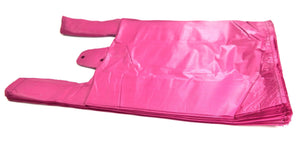 Colored Unprinted HDPE T-Shirt Bags - 1/10 BBL 8"X4"X15" - 1500 Bags - 14 microns - Burgandy - BURG8415110BBL - AssurePak