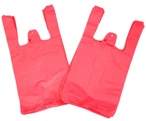 ASSUREPAK INC. - Colored Unprinted HDPE T-Shirt Bags - 1/10 BBL 8"X4"X15" - 1500 Bags - 14 microns - Pink - PINK8415110BBL