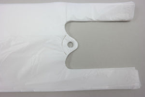 White Unprinted HDPE T-Shirt Bags - 4"x3"x10" - 2000 Bags - 12 microns - White - WHT4310TB - AssurePak